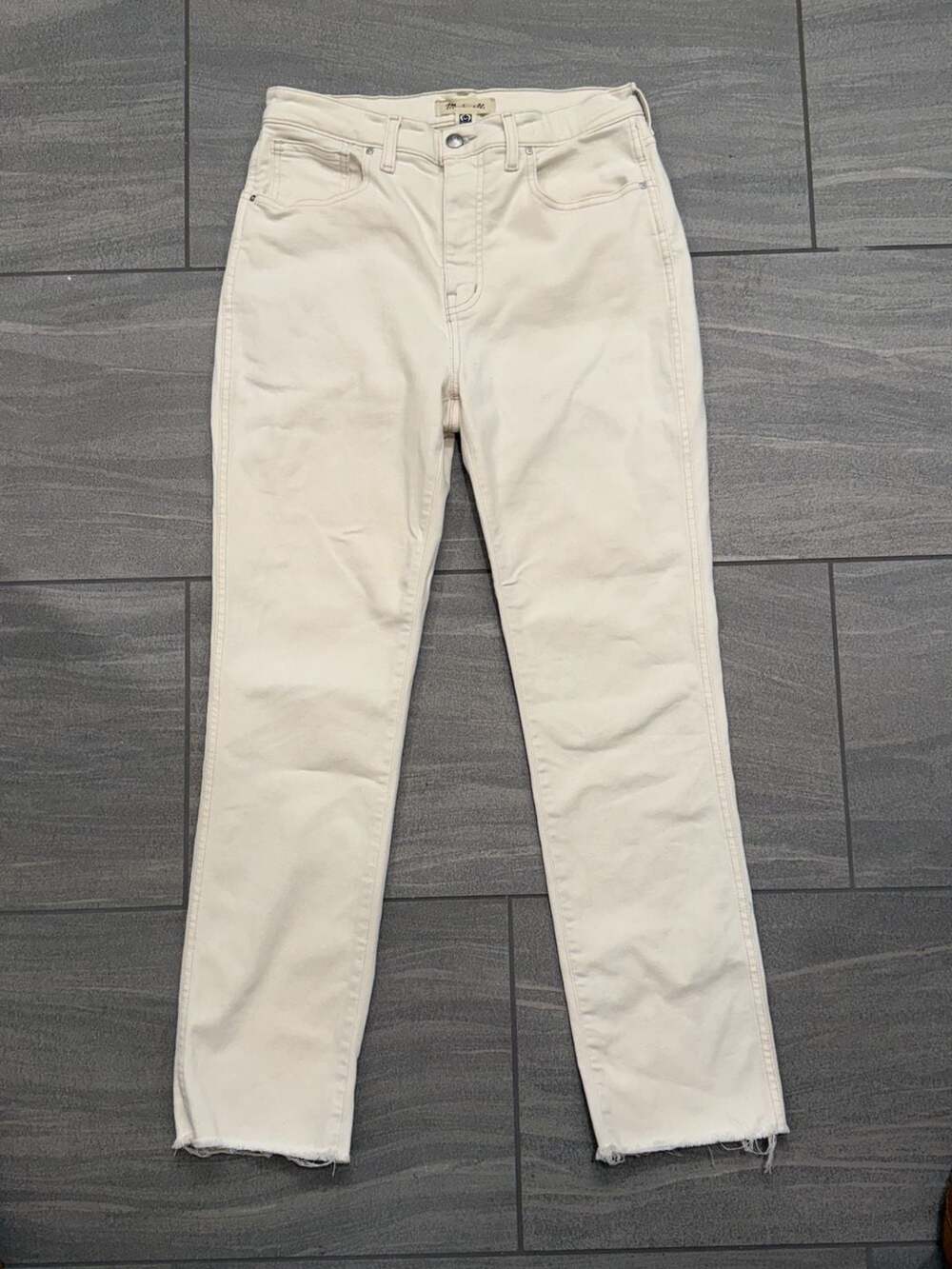 Madewell Mid-Rise Stovepipe Jeans Off White Size 29